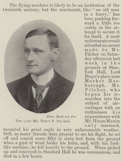 De overleden Mr Percy S Pilcher door English Photographer