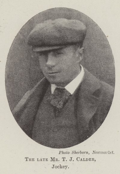 Wijlen Mr T J Calder, Jockey door English Photographer