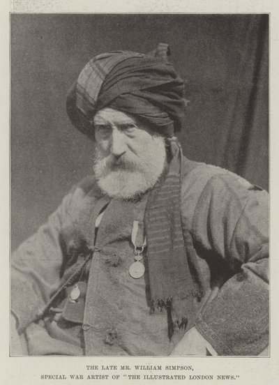 De overleden Mr William Simpson, Speciale Oorlogskunstenaar van The Illustrated London News door English Photographer