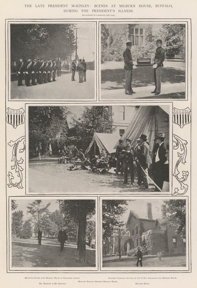 De overleden President McKinley, Scènes bij Milburn House, Buffalo, tijdens de Ziekte van de President door English Photographer