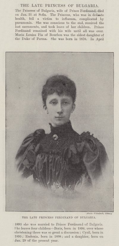 De overleden prinses Ferdinand van Bulgarije door English Photographer