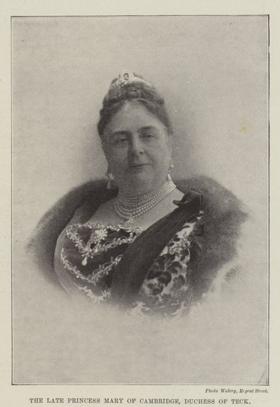 De overleden prinses Mary van Cambridge, hertogin van Teck door English Photographer