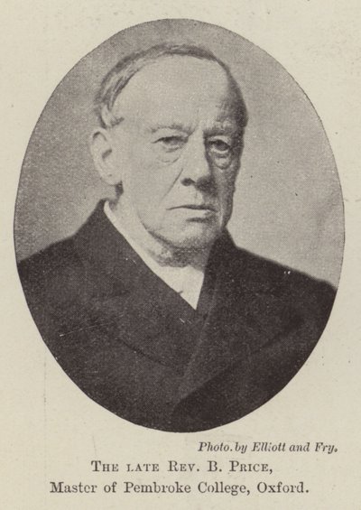 De wijlen Eerwaarde B Price, Meester van Pembroke College, Oxford door English Photographer