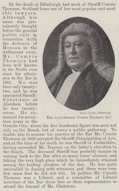 De wijlen Sheriff Comrie Thomson, QC door English Photographer