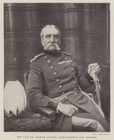 De Wijlen Sir Andrew Clarke, Agent-Generaal voor Victoria door English Photographer
