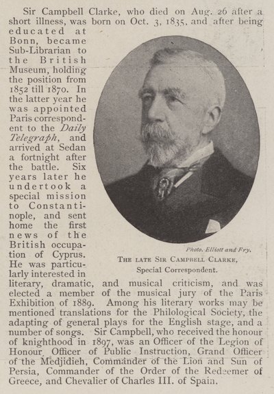 Wijlen Sir Campbell Clarke, Speciale Correspondent door English Photographer