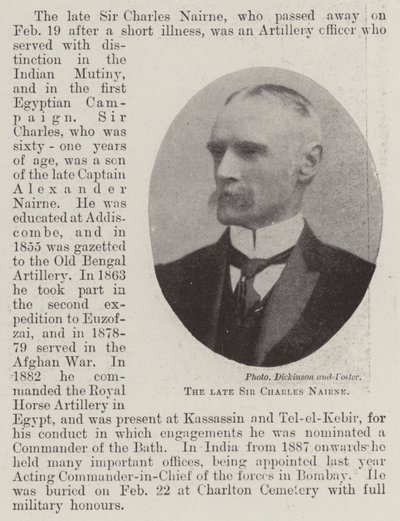 De overleden Sir Charles Nairne door English Photographer