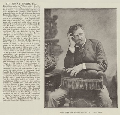 De wijlen Sir Edgar Boehm, RA, beeldhouwer door English Photographer