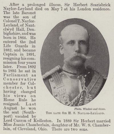 De overleden Sir H S Naylor-Leyland door English Photographer