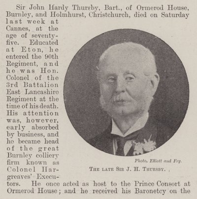 Wijlen Sir J H Thursby door English Photographer