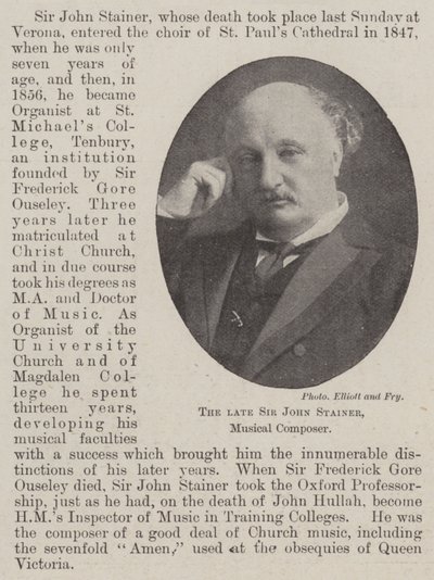 Wijlen Sir John Stainer, Muziekcomponist door English Photographer