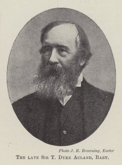 De overleden Sir T Dyke Acland, baronet door English Photographer