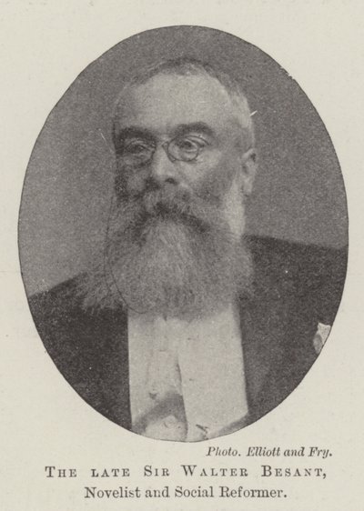 De overleden Sir Walter Besant, Romanschrijver en Sociaal Hervormer door English Photographer