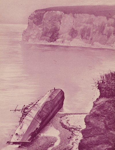Het schip Narragansett werd tijdens een storm op de Bembridge Ledge, Isle of Wight geblazen en in tweeën gespleten (z/w foto) door English Photographer