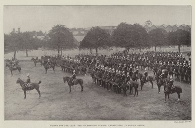 Troepen voor de Kaap, de 6e Dragoon Guards (Carabiniers) in review order door English Photographer