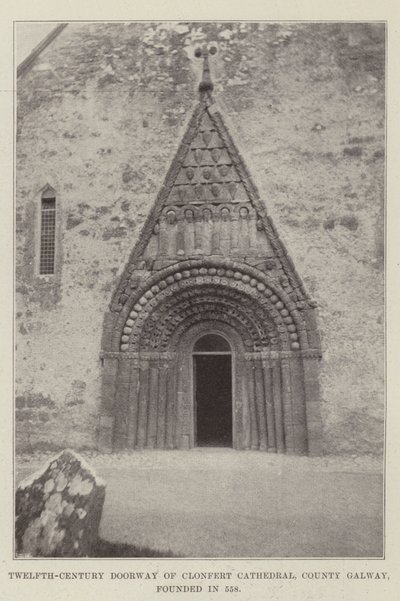 Twaalfde-eeuwse Deur van de Clonfert Kathedraal, County Galway, gesticht in 558 door English Photographer