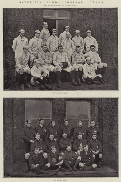 Universitaire rugbyteams door English Photographer