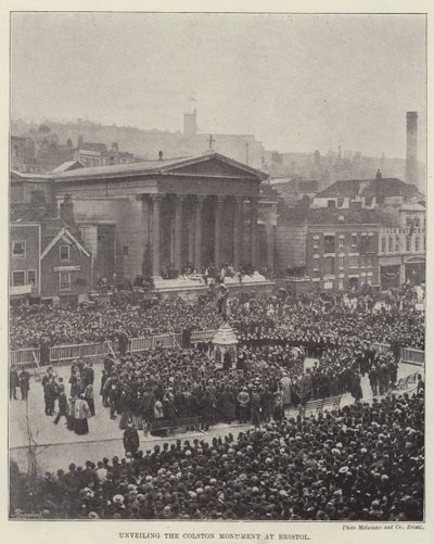 Onthulling van het Colston Monument in Bristol door English Photographer