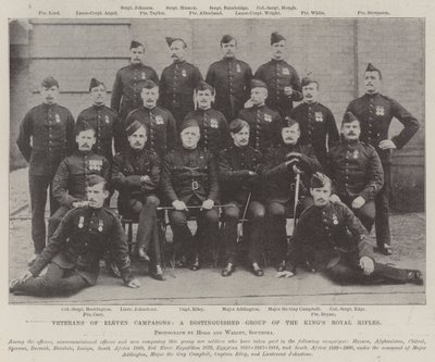 Veteranen van Elf Campagnes, een Onderscheiden Groep van de Kings Royal Rifles door English Photographer