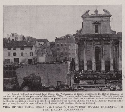 Uitzicht op het Forum Romanum, met de Fiori-huizen gepresenteerd aan de Italiaanse regering door English Photographer