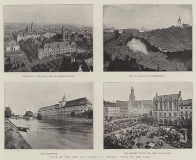 Bezoek van de tsaar en tsarina aan Breslau, uitzichten van de stad door English Photographer