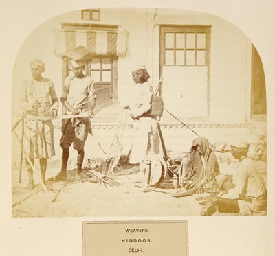 Wevers, Hindoes, Delhi, uit The People of India, door J. Forbes Watson, uitgegeven 1868 door English Photographer