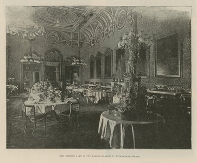 Bruidstaart in de ontbijtkamer van Buckingham Palace door English Photographer