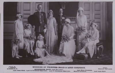 Huwelijk van prinses Maud en Lord Carnegie door English Photographer