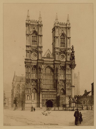 West Tower en Krim-monument bij Westminster Abbey door English Photographer