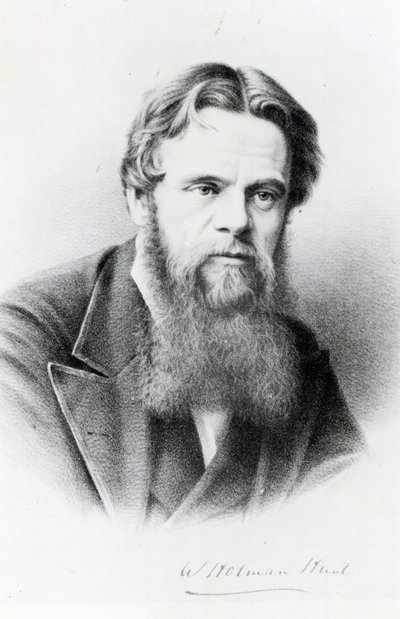 William Holman Hunt, gravure naar een foto, ca. 1865 door English Photographer