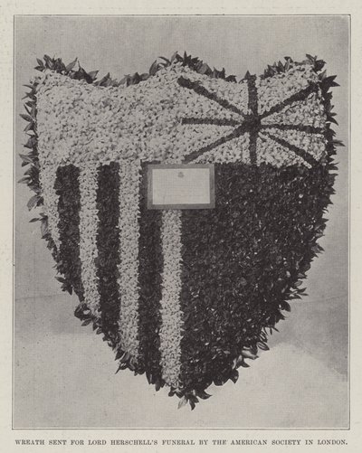 Krans gestuurd voor de begrafenis van Lord Herschell door de American Society in Londen door English Photographer