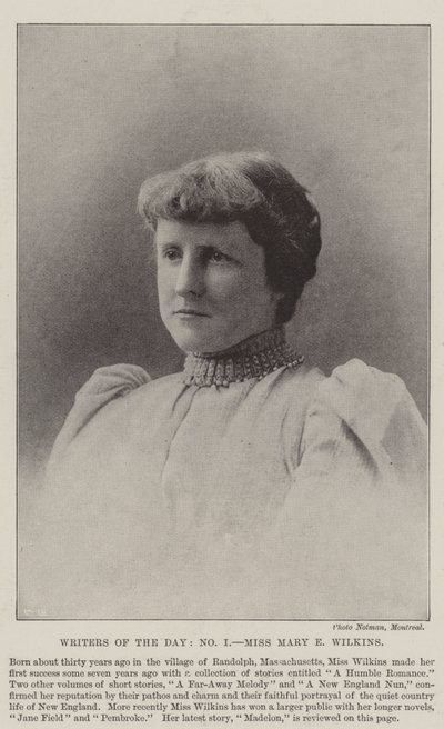 Schrijvers van de dag, Miss Mary E Wilkins door English Photographer