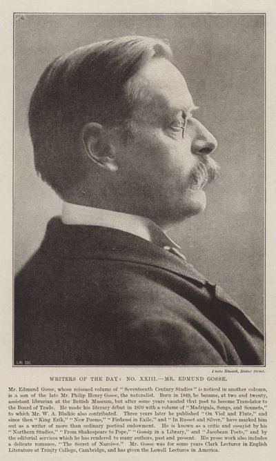 Schrijvers van de dag, Mr Edmund Gosse door English Photographer