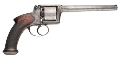 100-Bore Moore & Harris Patent Zes-schots Zelf-spannende Percussie Revolver, 1853 door English School
