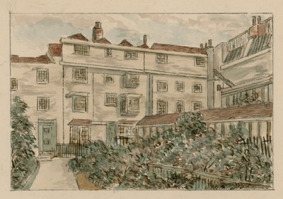13-15 Nevills Court, Fetter Lane, Holborn, naar een schets uit 1900 door English School