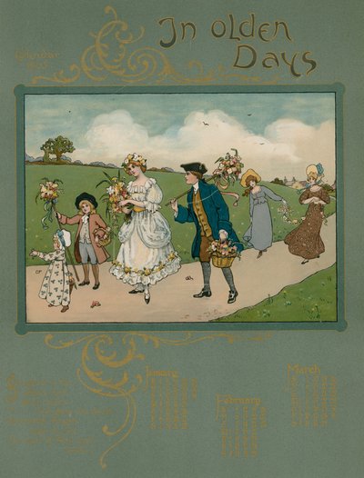 1905 kalender met vers van Alfred Austin door English School