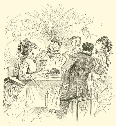 19e-eeuwse caféscène door English School