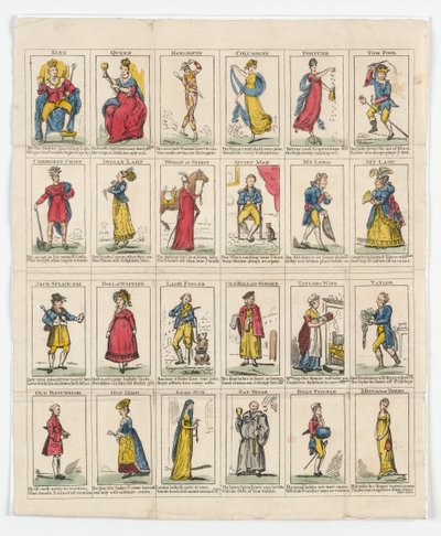 24 Driekoningen Karakters, 1818 door English School