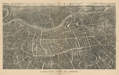 Een ballonzicht op Londen (gezien vanuit het noorden) door English School