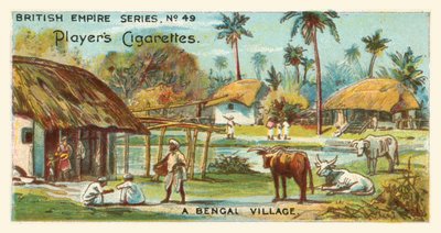 Een Bengaals dorp (chromolitho) door English School