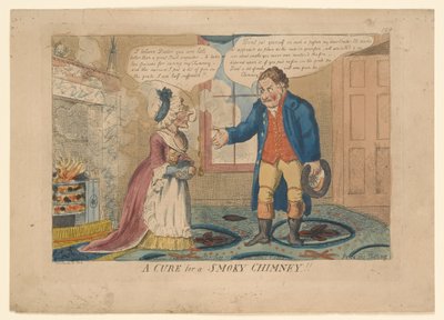 Een remedie voor een rokerige schoorsteen!!, getekend door G. M. Woodward, 1808 door English School