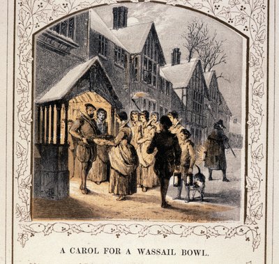 Een kerstlied voor een wassailkom, 1840s door English School