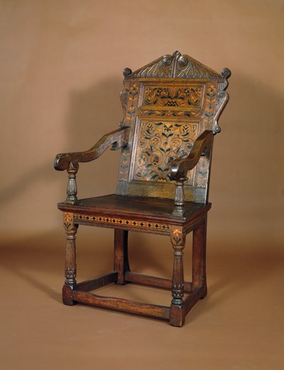 Een Charles I armstoel, midden 1600s door English School