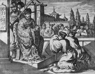 Een Chinese provinciale gouverneur, illustratie uit een beschrijving van ambassades naar China, 1690 door English School