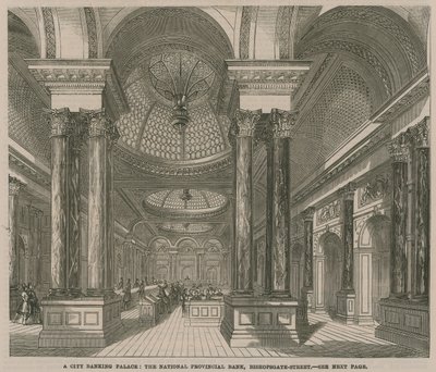 Een stadsbankpaleis door English School