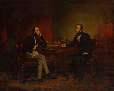 Een Gespreksonderwerp, ca. 1840 door English School