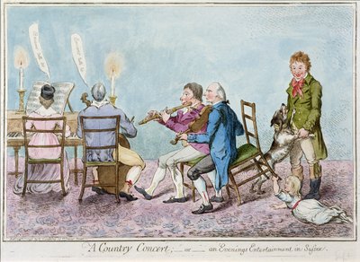 Een landelijk concert, of een avondvermaak in Sussex, uitgegeven door Hannah Humphrey in 1798 door English School