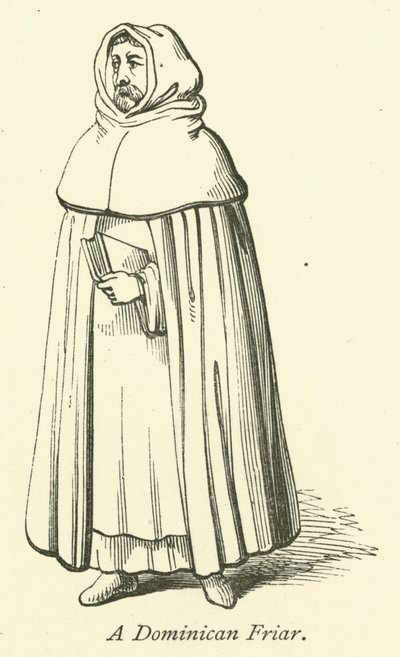 Een Dominicaanse broeder (gravure) door English School