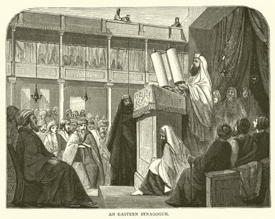 Een Oosterse Synagoge (gravure) door English School
