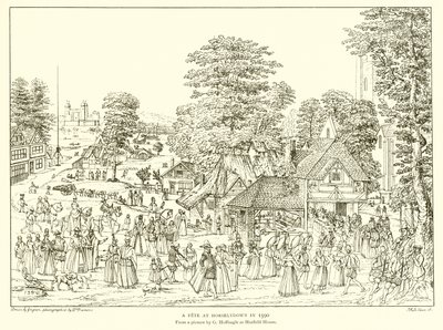 Een feest in Horselydown in 1590 door English School